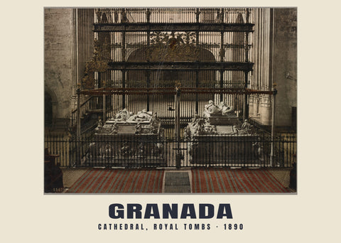 Cattedrale, tombe reali, Granada — 1890 · Stampa di fotocromo d’epoca