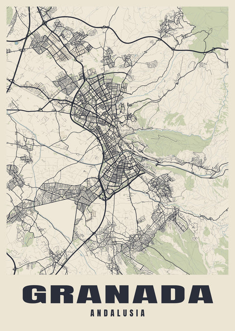 Granada Street Map Poster