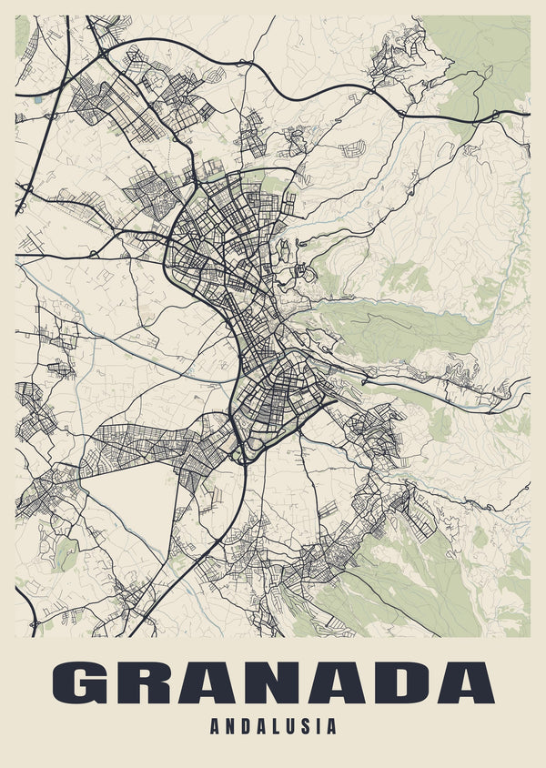 Granada Street Map Poster