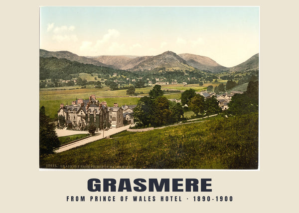 Widok z Prince of Wales Hotel, Grasmere — 1890–1900 · Historyczny wydruk fotochromowy