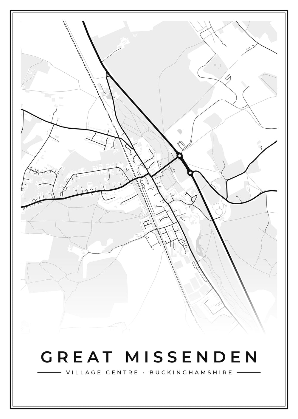 Great Missenden Village Centre Street Map Poster