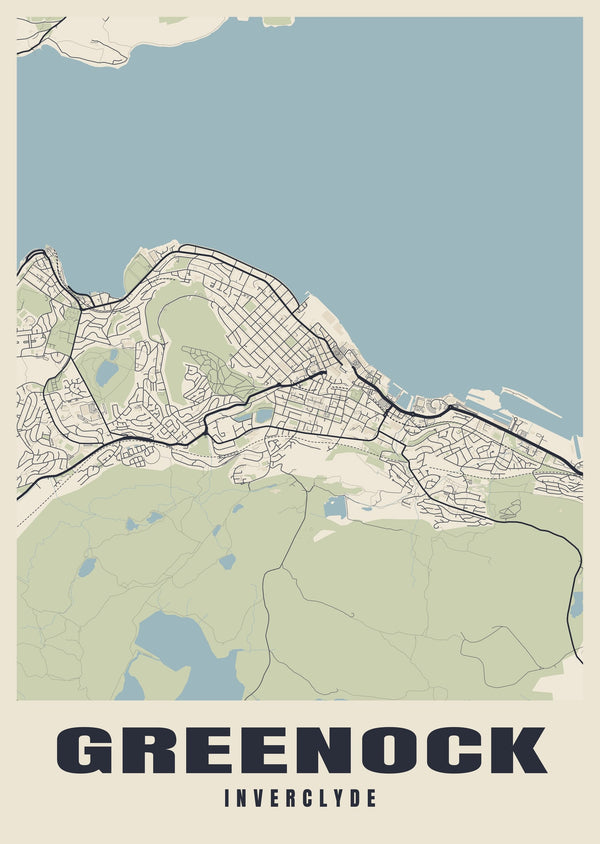 Greenock Street Map Poster