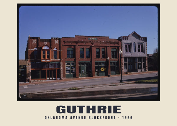 Oklahoma Avenue blockfront, Guthrie — 1996 · Historic photograph print