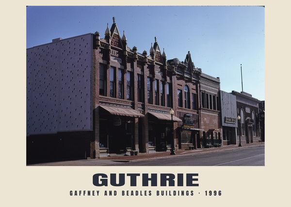 Gaffney and Beadles Buildings, Guthrie, Oklahoma — 1996 · Wydruk historycznej fotografii