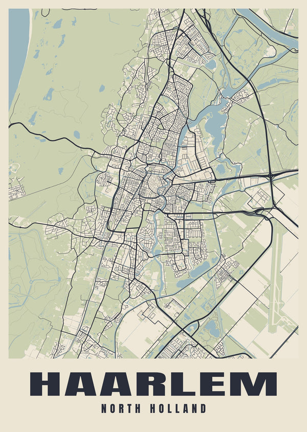 Haarlem Street Map Poster