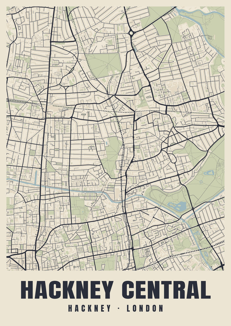 Hackney Central Heritage Street Map Poster