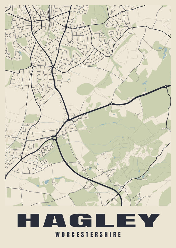 Hagley Street Map Poster
