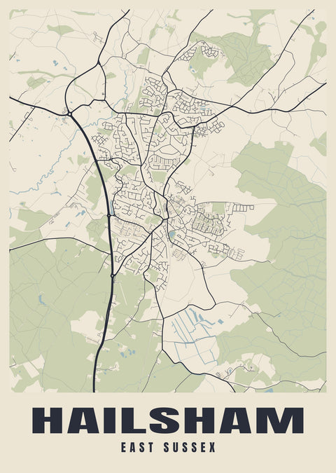 Hailsham Street Map Poster