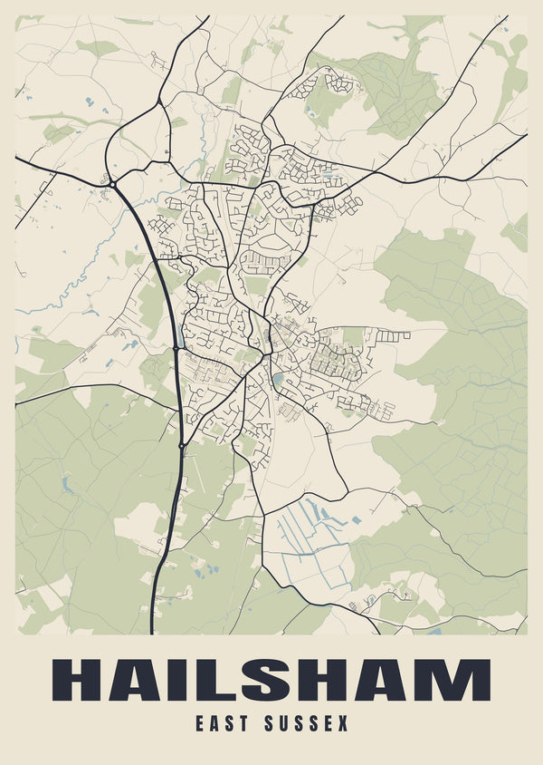 Hailsham Street Map Poster