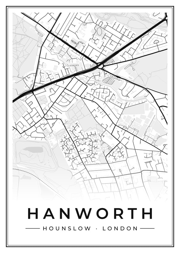 Hanworth Street Map Poster