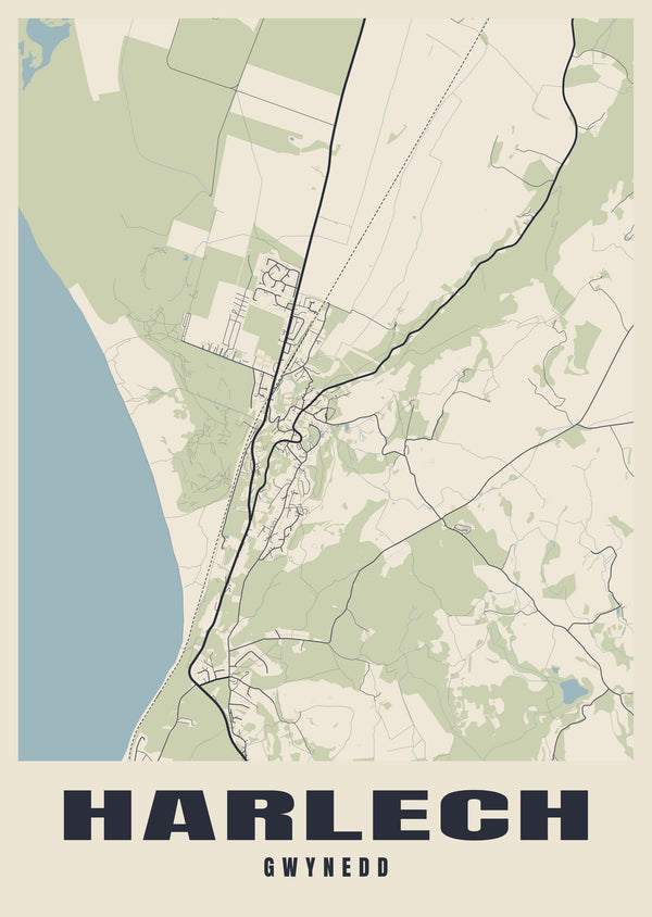 Harlech Street Map Poster
