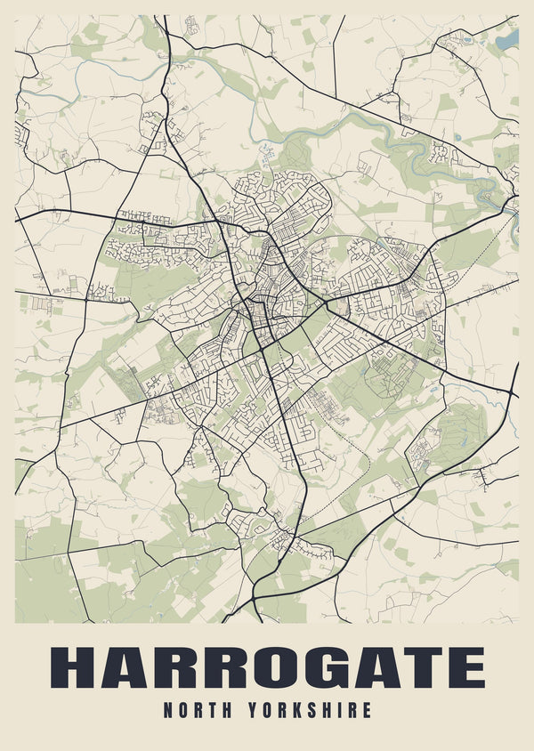 Harrogate Street Map Poster