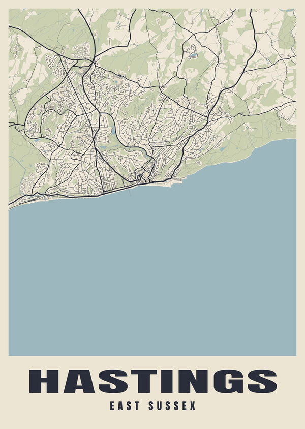 Hastings Street Map Poster
