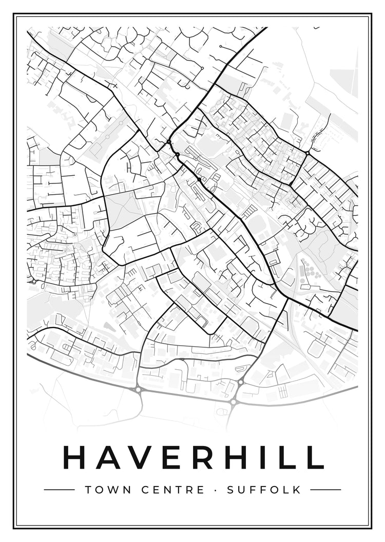 Haverhill Town Centre Street Map Poster