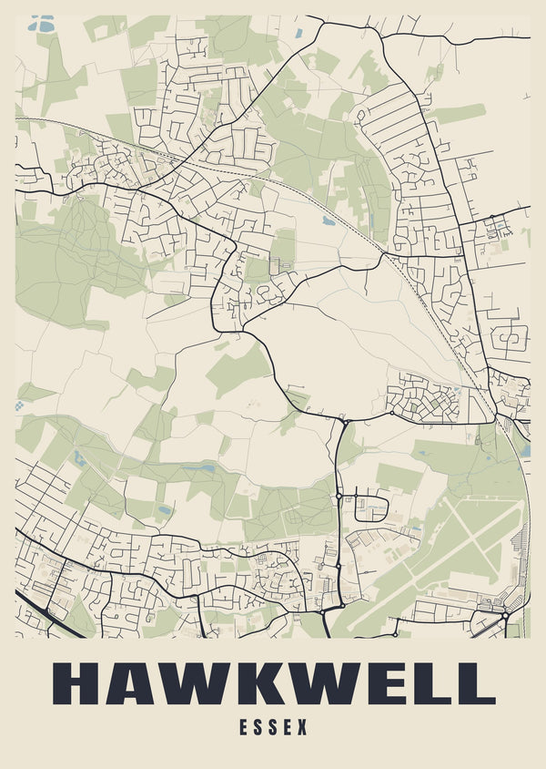 Hawkwell Street Map Poster