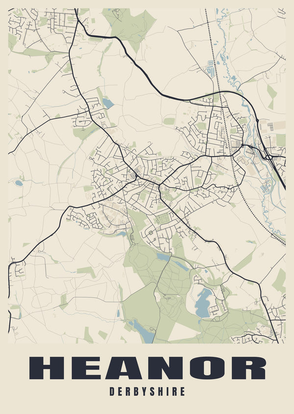 Heanor Street Map Poster