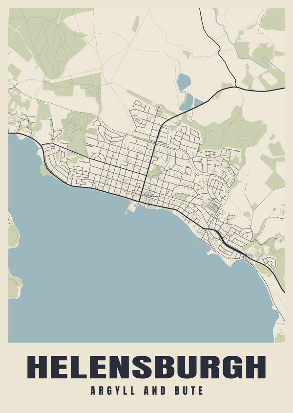 Helensburgh Street Map Poster