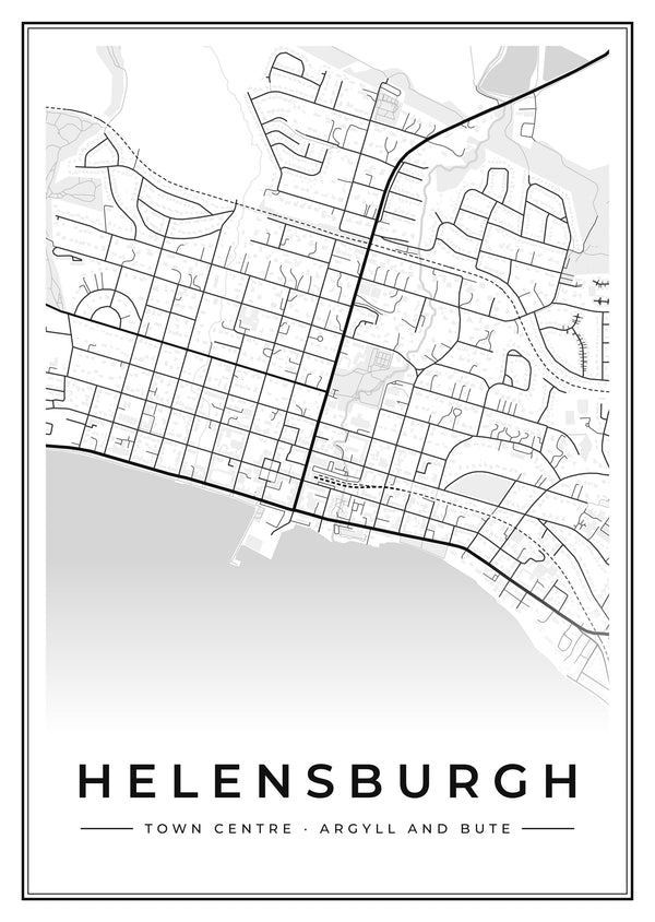 Helensburgh Town Centre Street Map Poster
