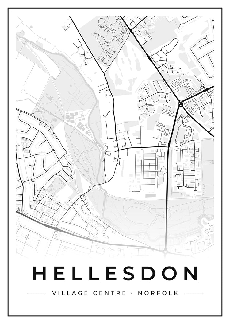 Hellesdon Village Centre Street Map Poster