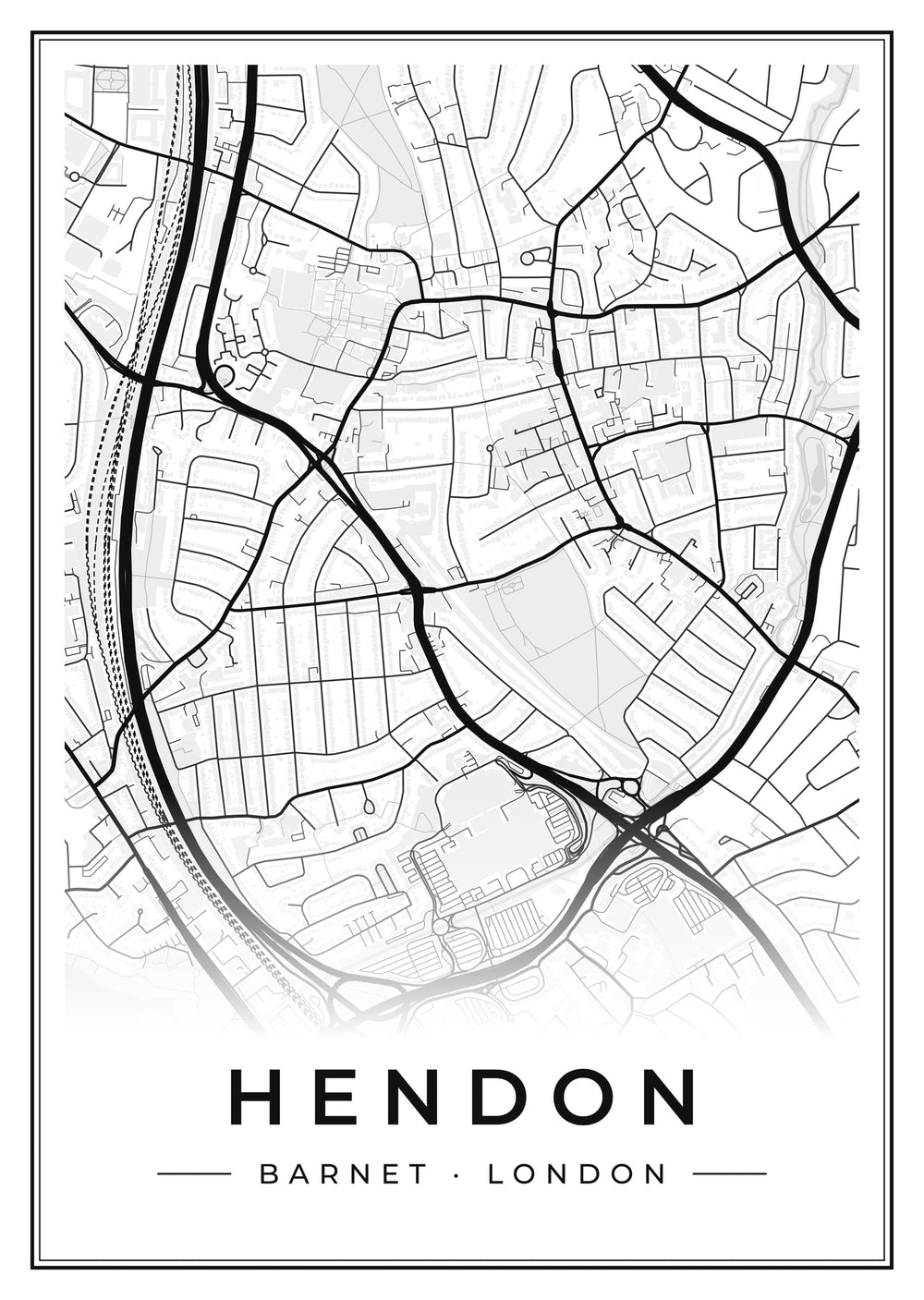 Hendon Street Map Poster