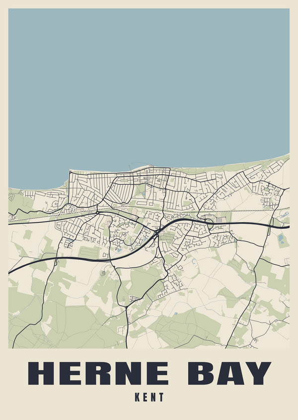 Herne Bay Street Map Poster
