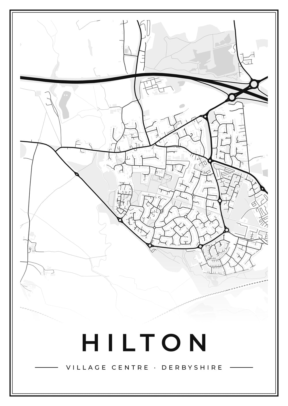 Hilton Village Centre Street Map Poster