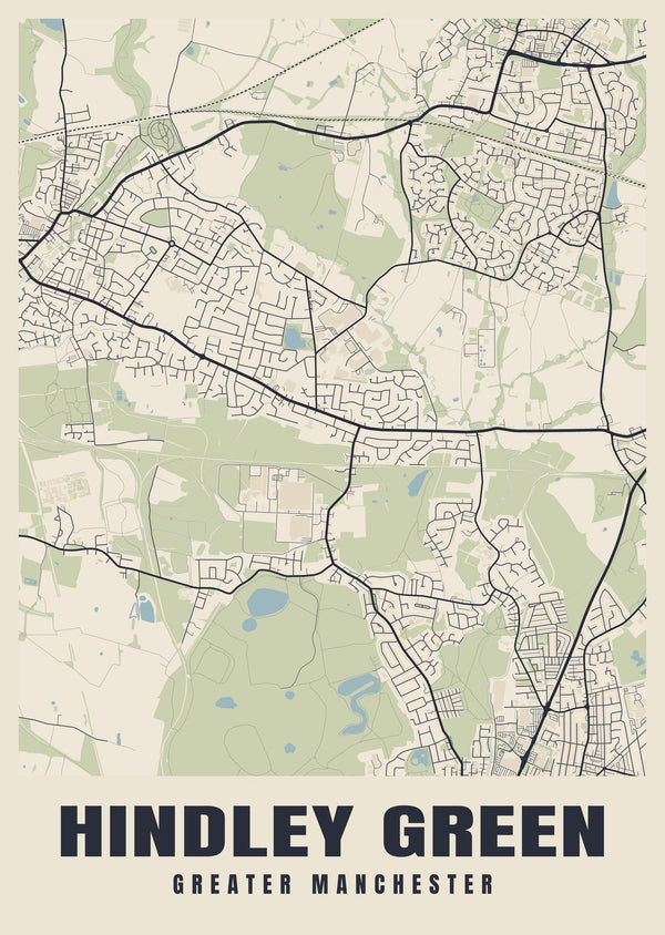 Hindley Green Street Map Poster