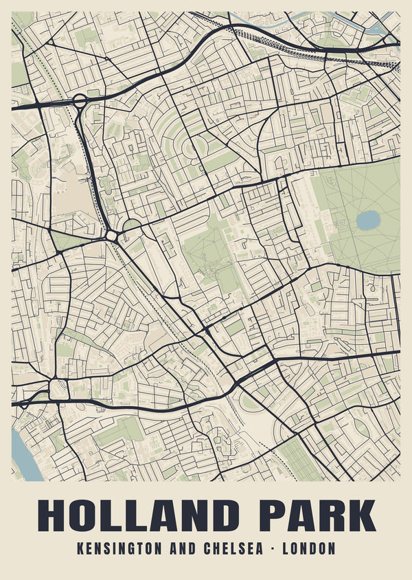 Holland Park Heritage Street Map Poster