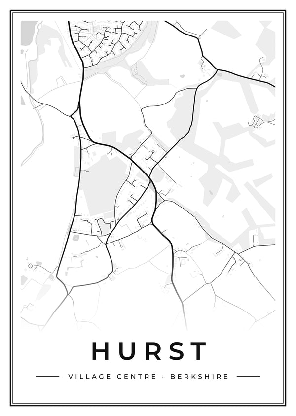 Hurst Village Centre Street Map Poster