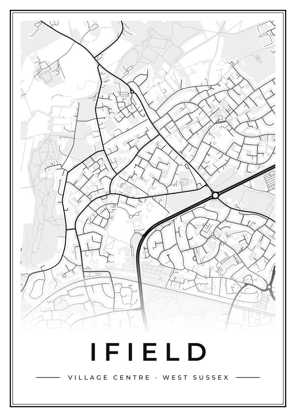 Ifield Village Centre Street Map Poster