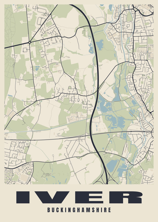 Iver Street Map Poster