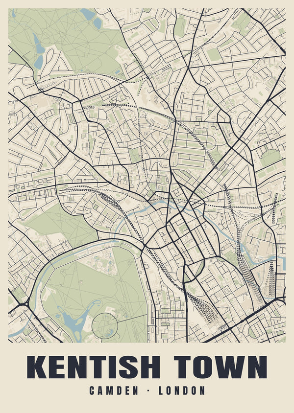 Kentish Town Heritage Street Map Poster