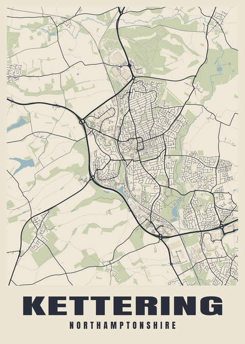 Kettering Street Map Poster