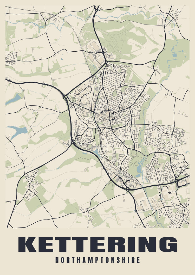 Kettering Street Map Poster