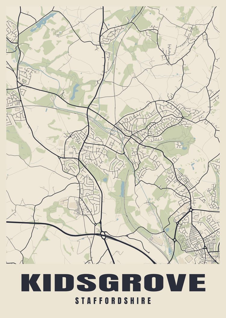 Kidsgrove Street Map Poster