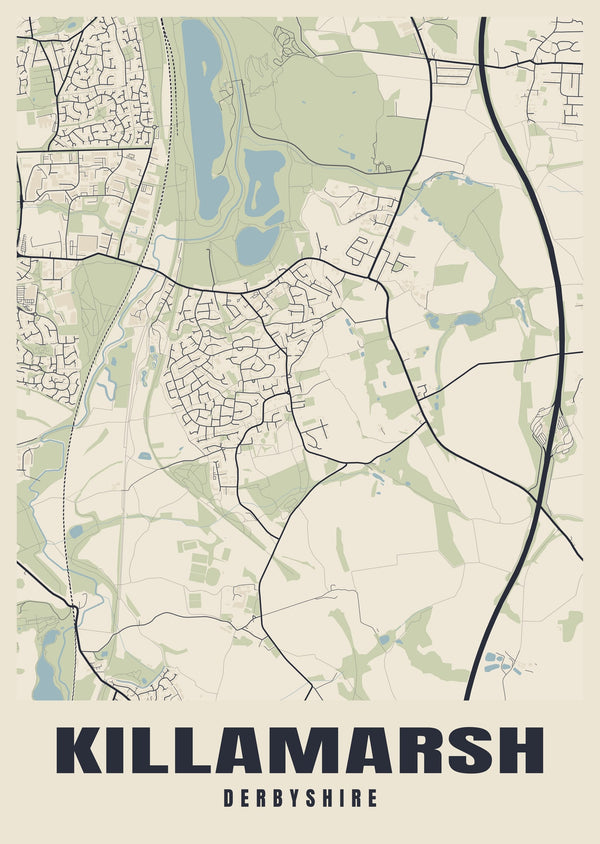 Killamarsh Street Map Poster