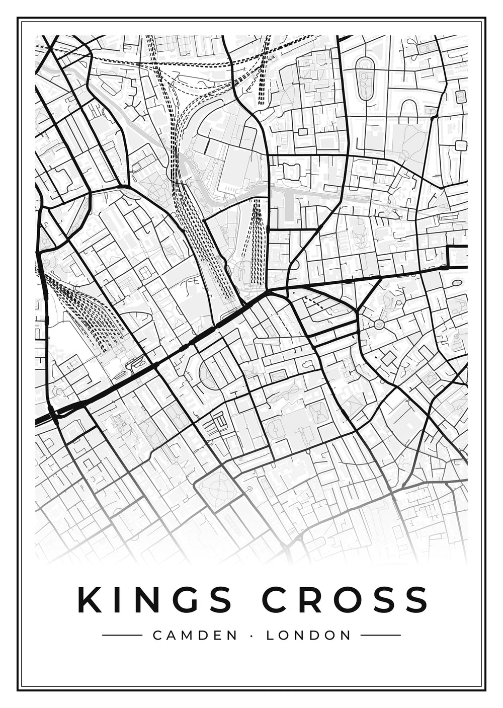 Kings Cross Street Map Poster
