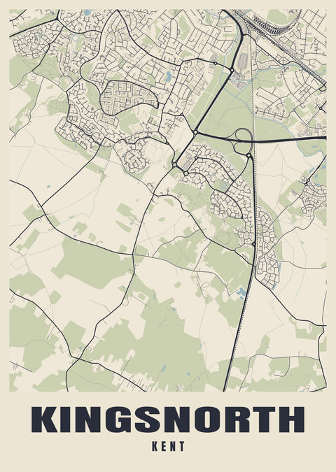 Kingsnorth Street Map Poster