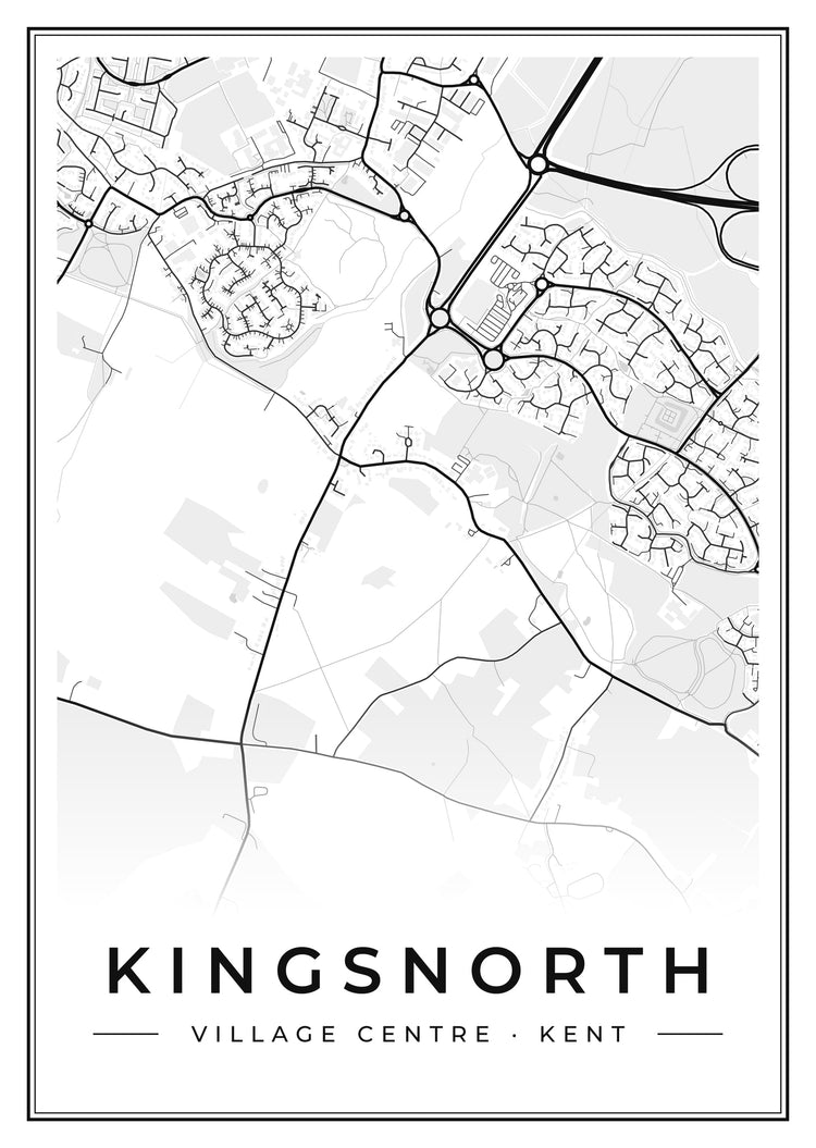 Kingsnorth Village Centre Street Map Poster