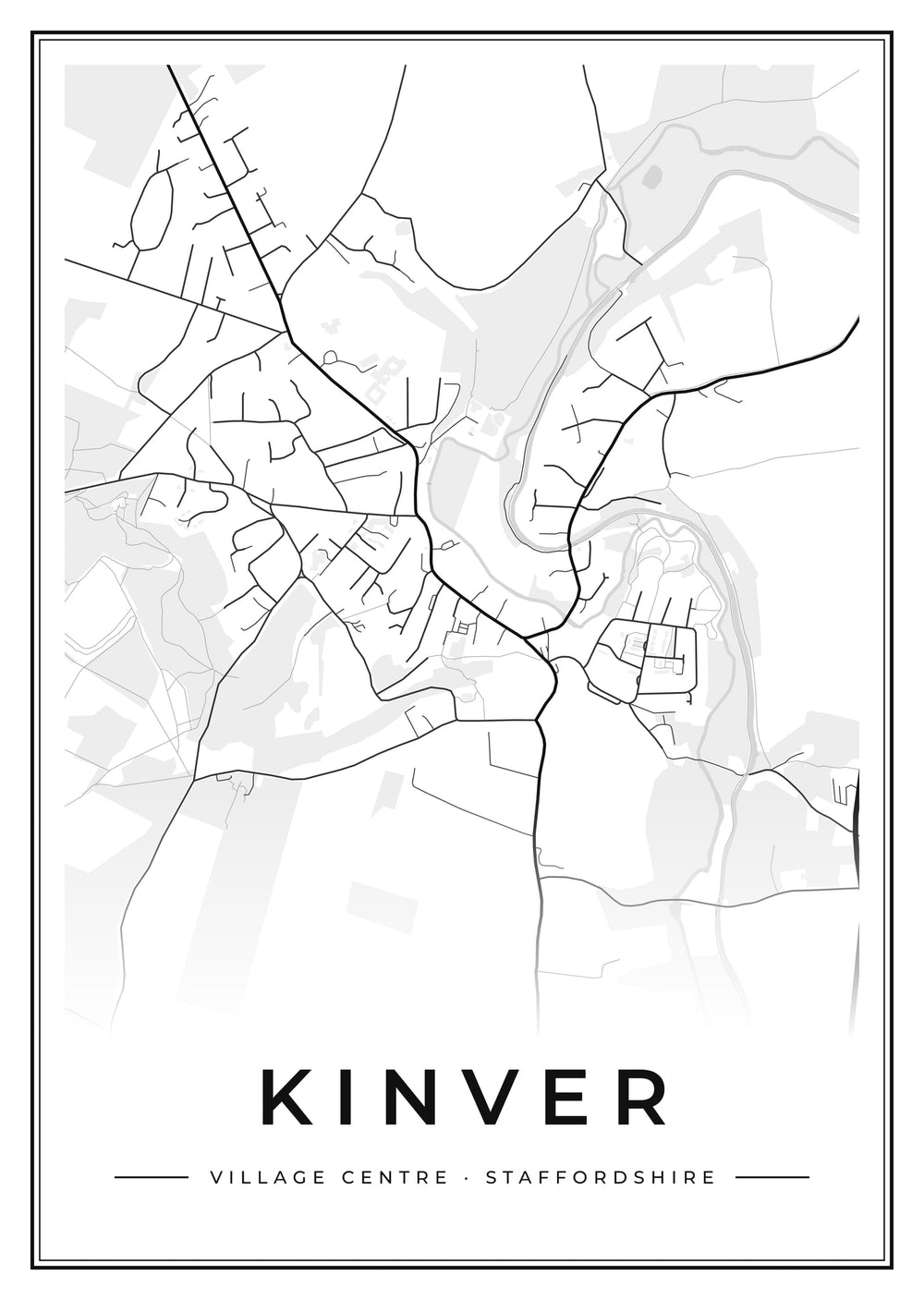 Kinver Village Centre Street Map Poster