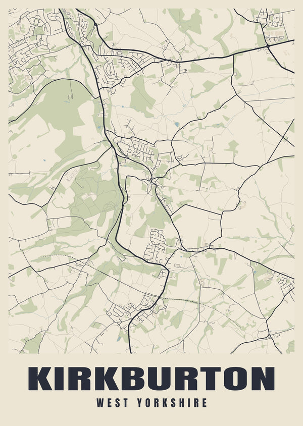 Kirkburton Street Map Poster