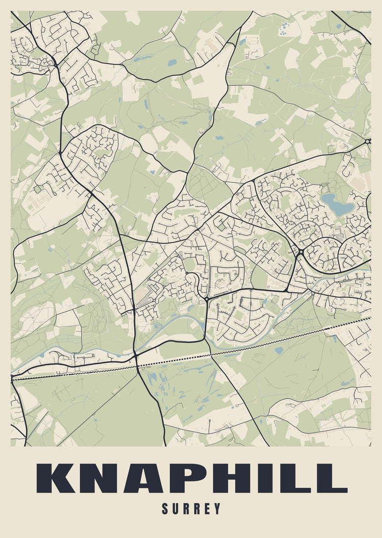 Knaphill Street Map Poster