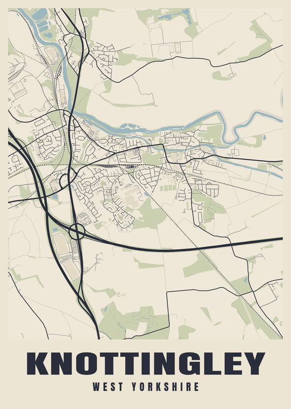 Knottingley Street Map Poster
