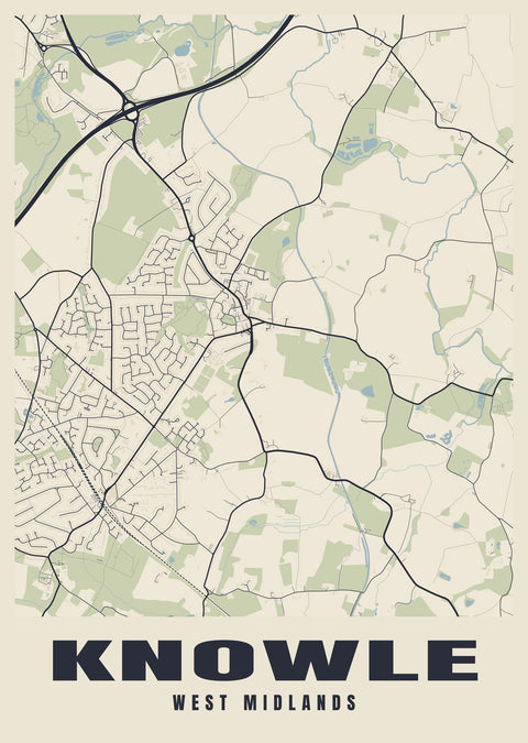 Knowle Street Map Poster