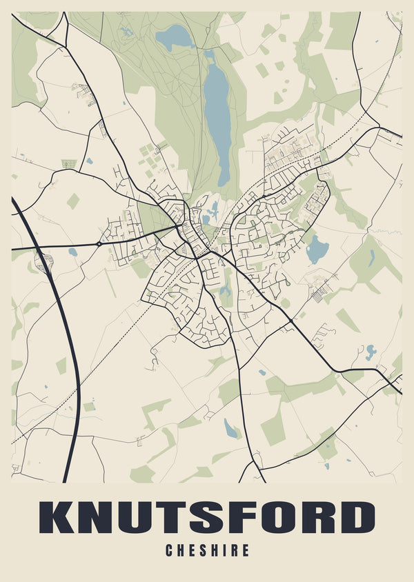 Knutsford Street Map Poster