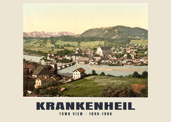 Vue de la ville, Krankenheil — 1890–1900 · Tirage photochrome ancien