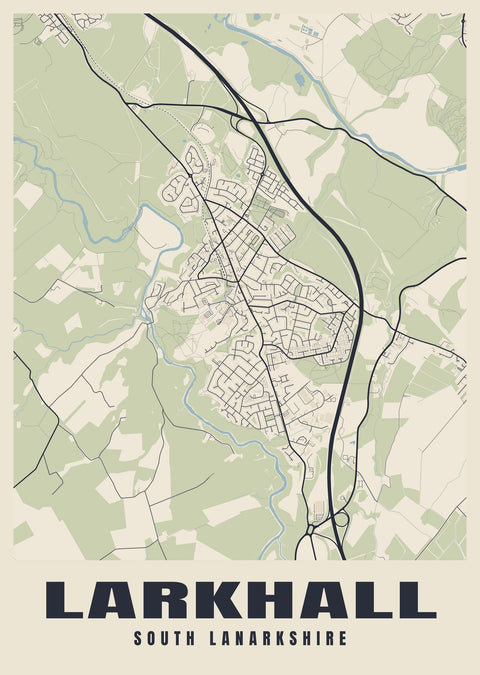 Larkhall Street Map Poster
