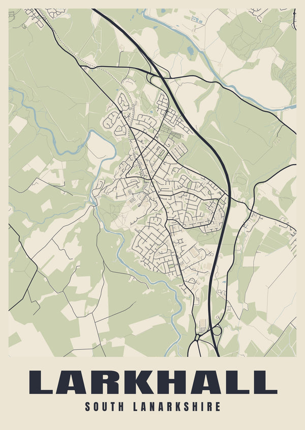Larkhall Street Map Poster