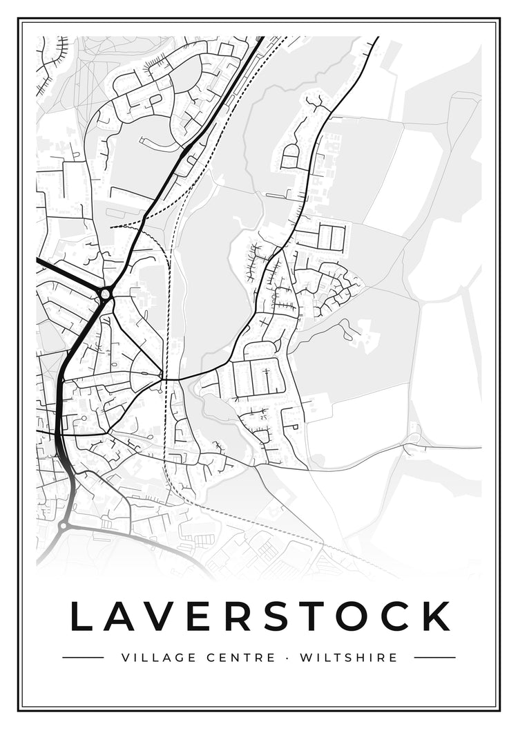 Laverstock Village Centre Street Map Poster