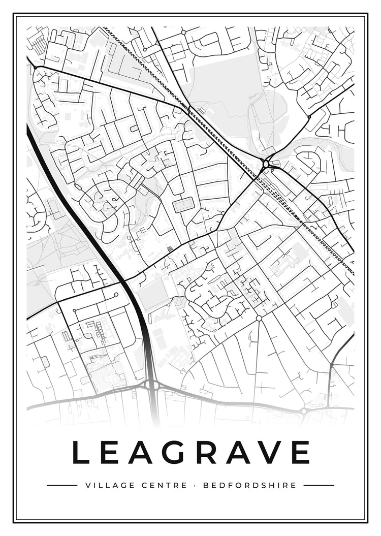 Leagrave Village Centre Street Map Poster